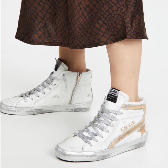Golden Goose Slide White/Gold/Silver sz 39 NIB - Picture 11 of 11